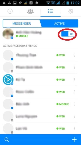 bước 3 - ẩn nick Facebook Messenger trên Android