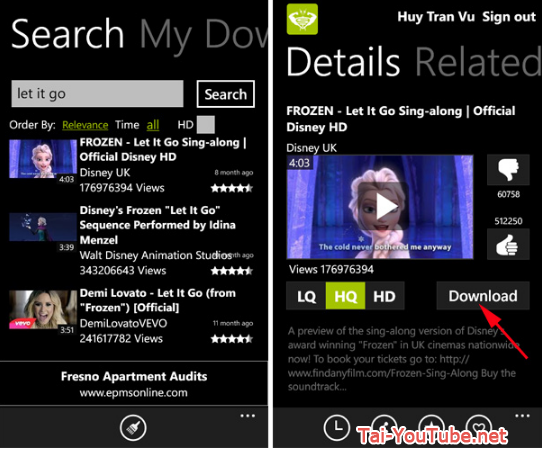 Tải ứng dụng xem tivi free - Youtube HD cho Windows phone + Hình 6